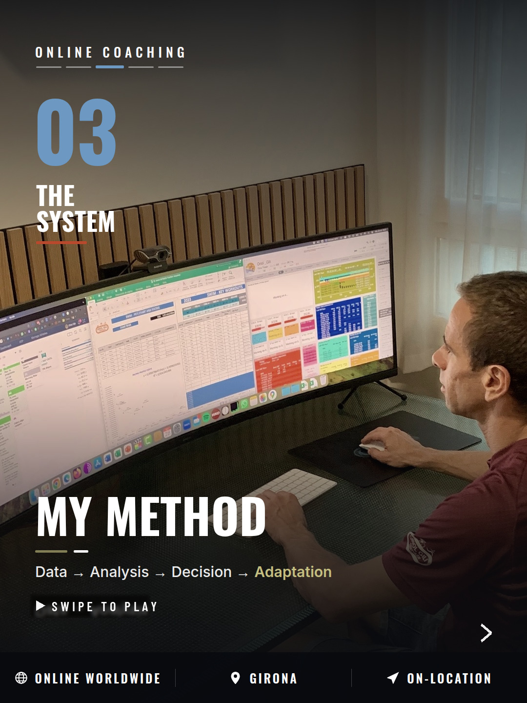Power and performance data analysis used to adjust a triathlon training plan