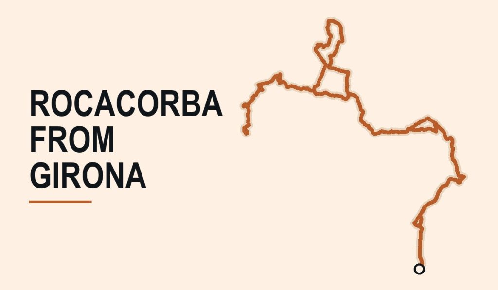 Route map of the Rocacorba and Banyoles loop from Girona