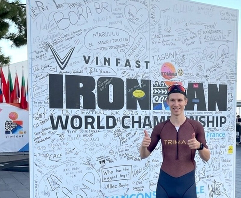 TRIMAX athlete at the Ironman World Championship signature wall